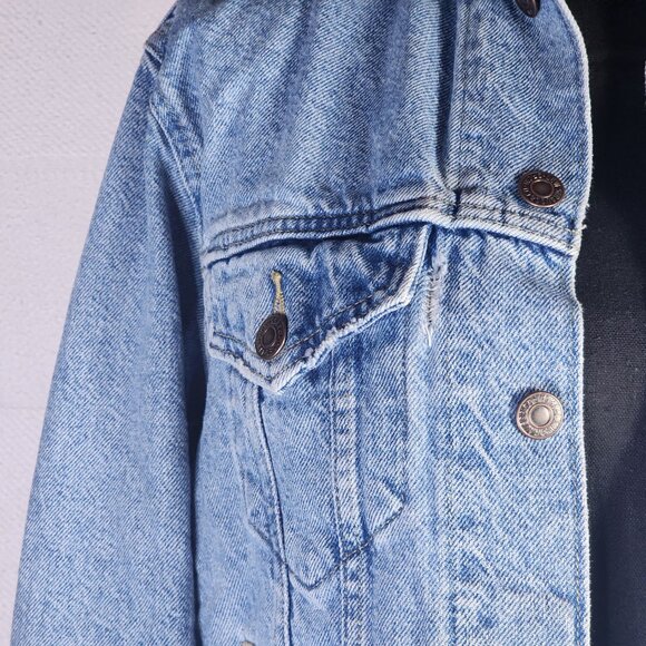 Levi Strauss Medium Wash Distressed Red Label Vintage Original Jean Jacket Sz S - Picture 8 of 16